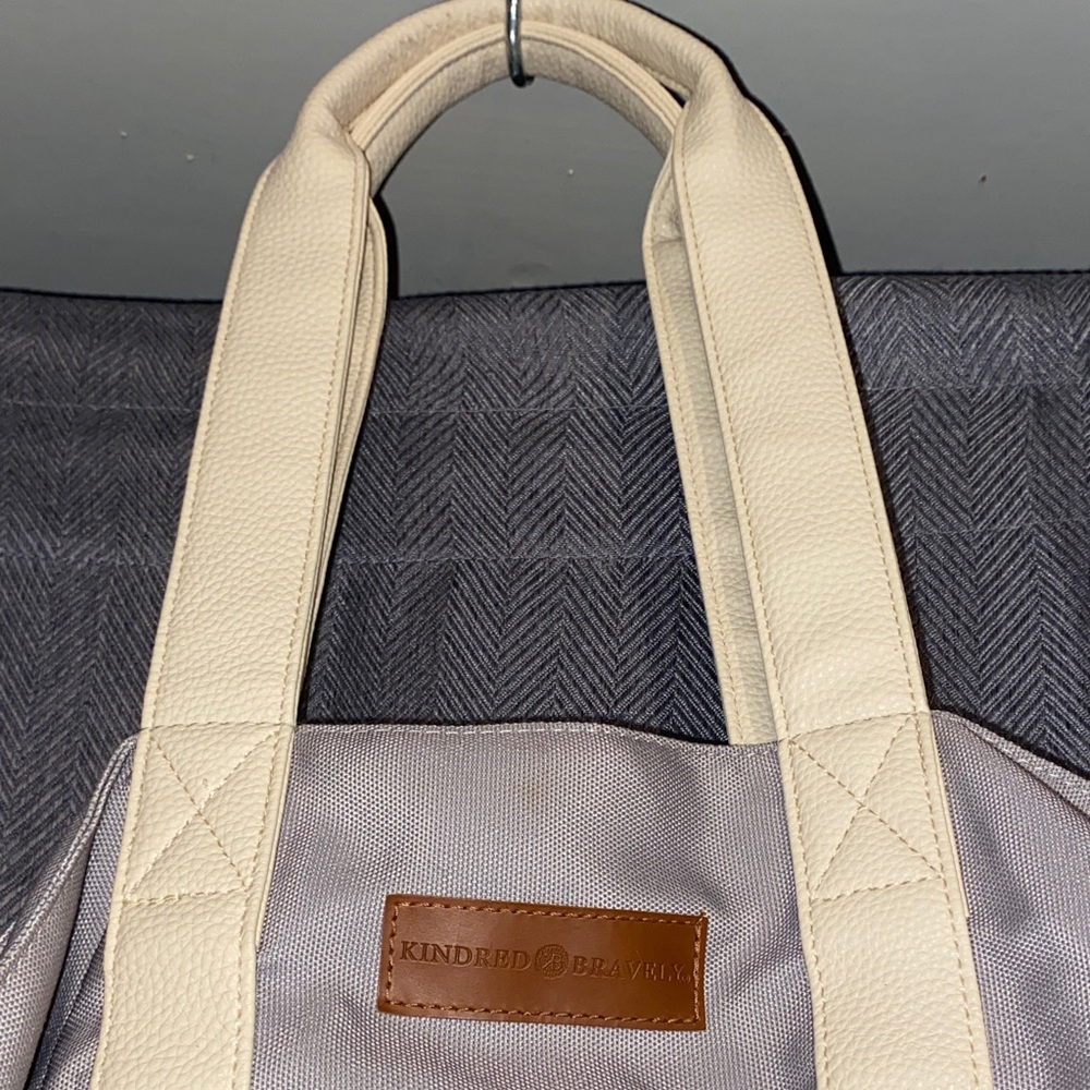 Cream and Brown Women's Bag - Picture 2 of 3